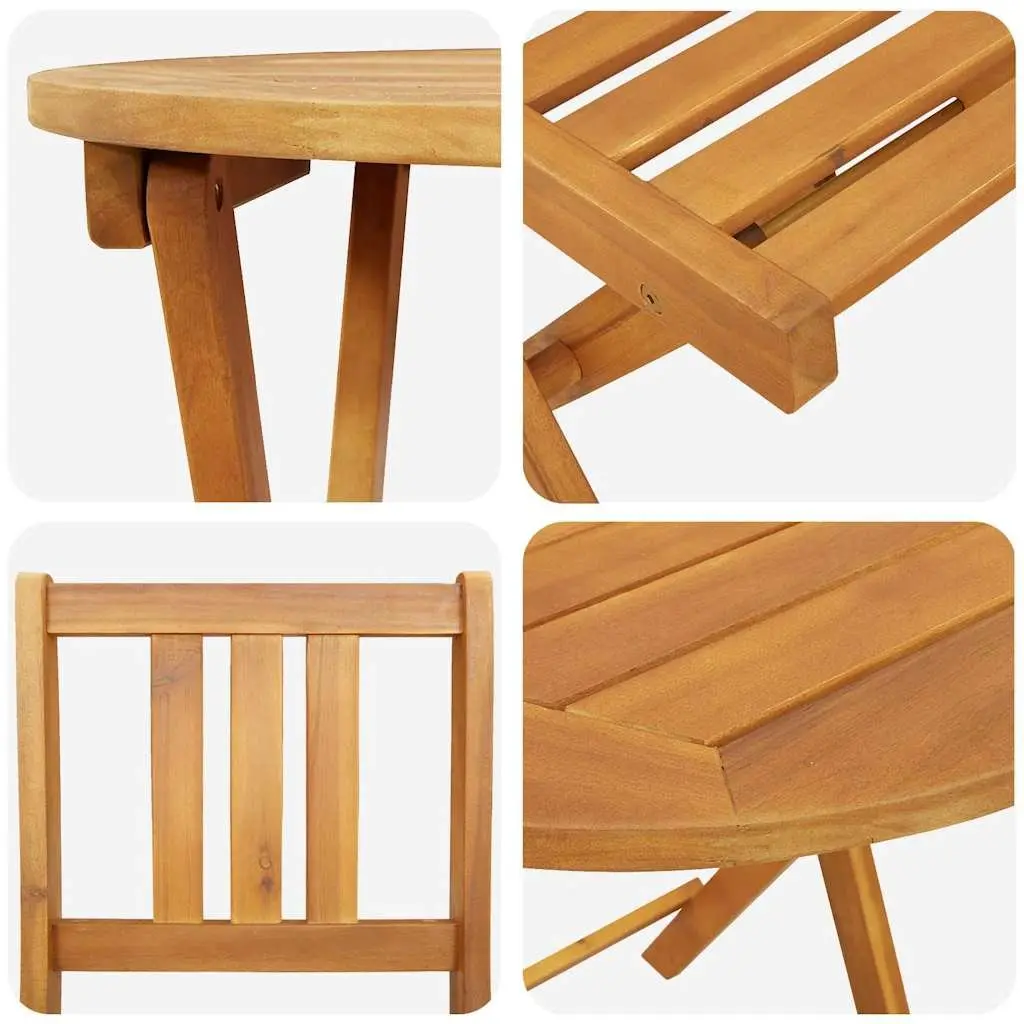 Folding Bistro Set 3 Piece Outdoor Dining Table Chairs Garden Patio Furniture