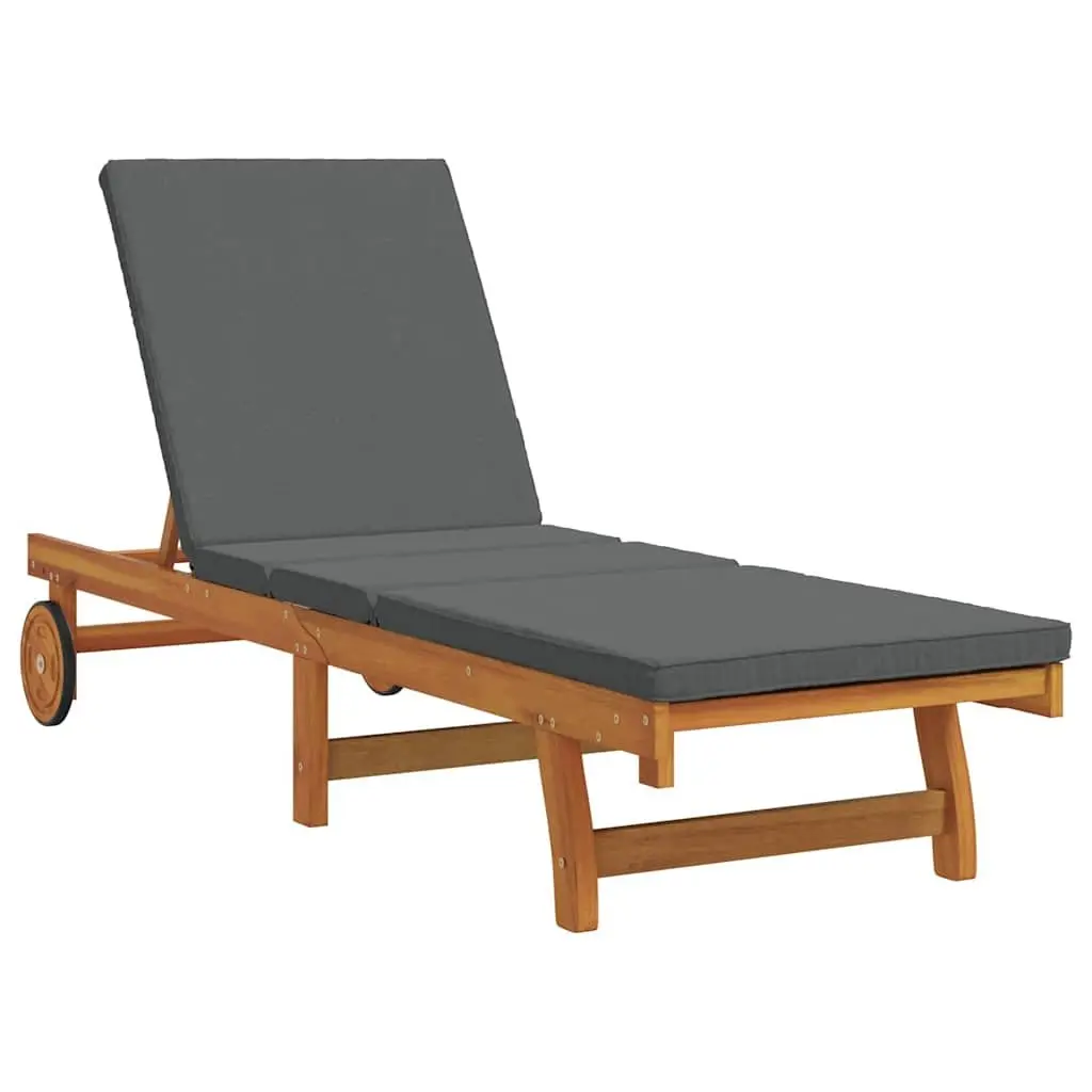 Sun Lounger Brown Adjustable Backrest Footrest Outdoor Seating