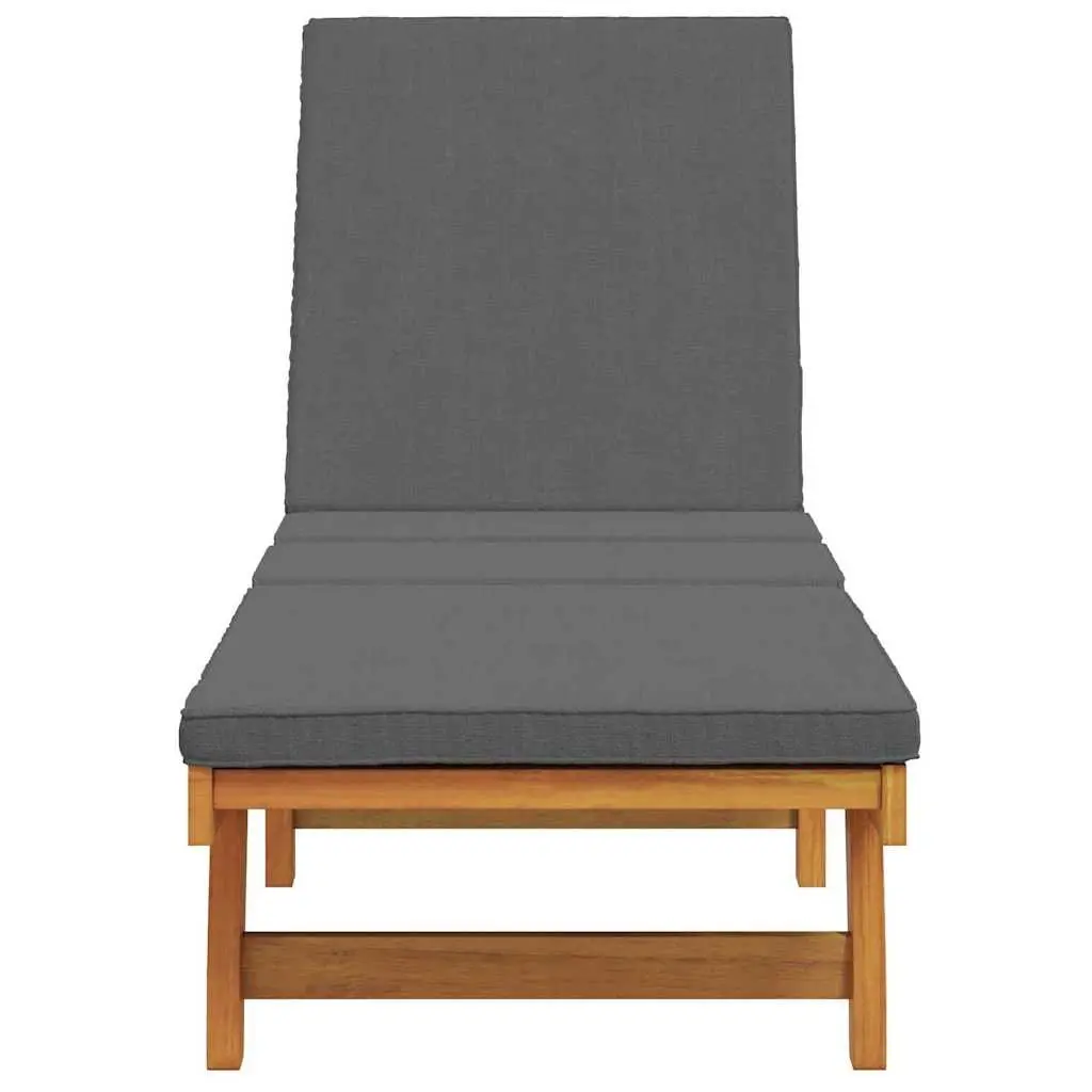 Sun Lounger Brown Adjustable Backrest Footrest Outdoor Seating