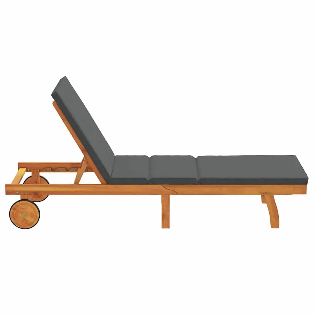Sun Lounger Brown Adjustable Backrest Footrest Outdoor Seating