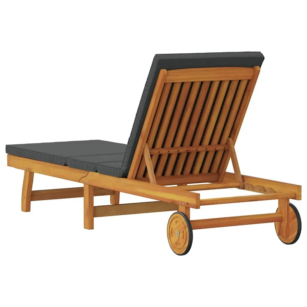 Sun Lounger Brown Adjustable Backrest Footrest Outdoor Seating