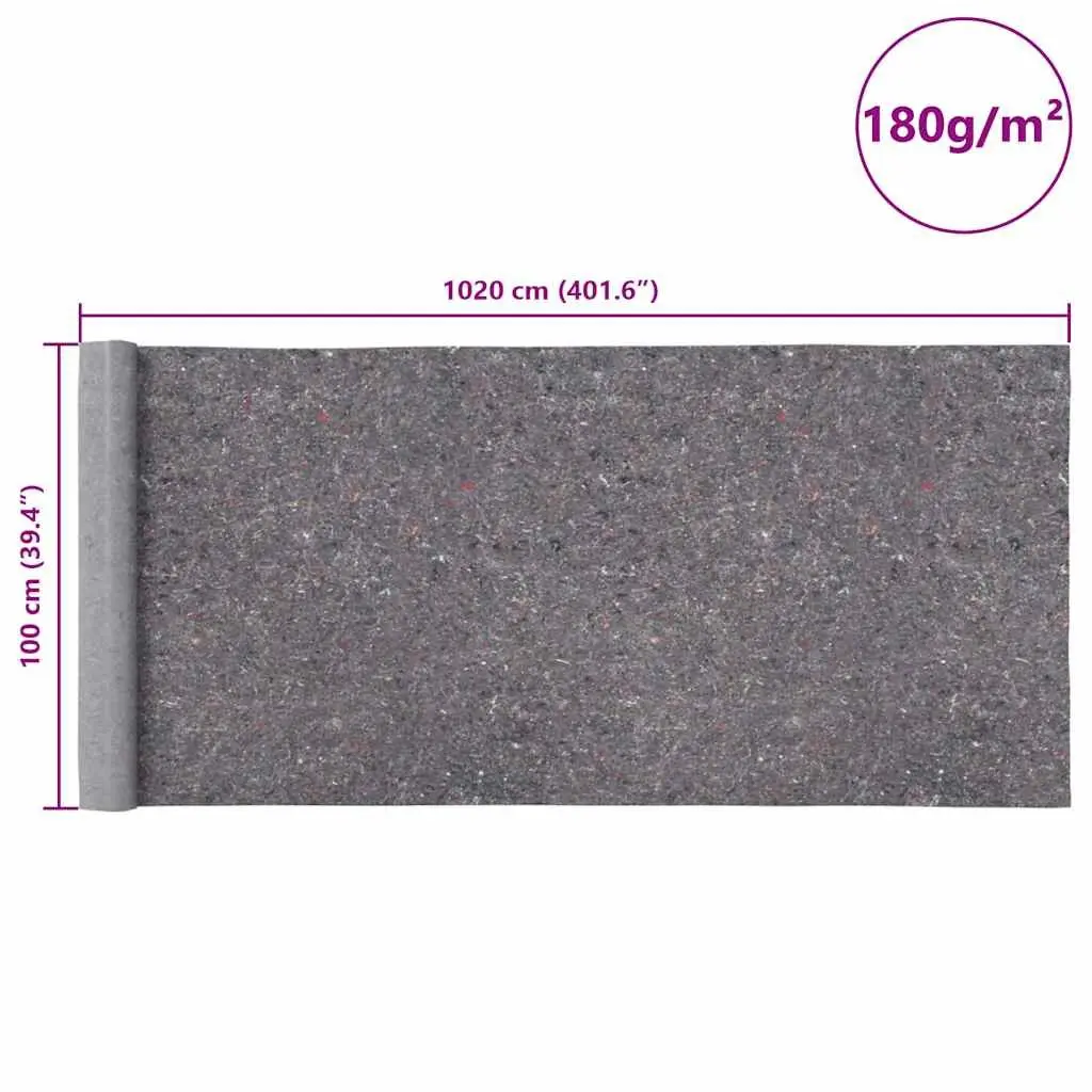 Painter Fleece Grey 1m x 10m Non-slip Floor Protection Roll for Dust Cover Renovation