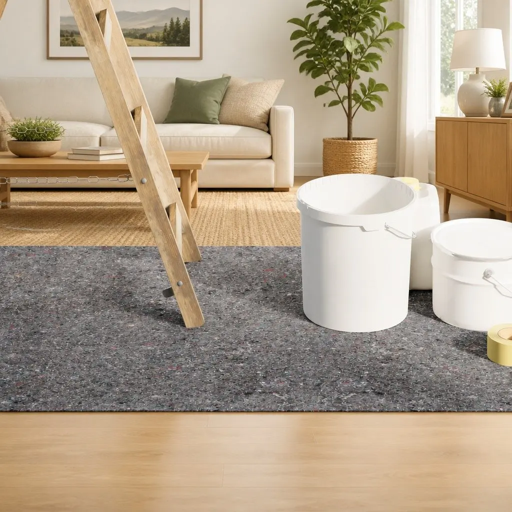 Painter Fleece Grey 25m x 1m Non-slip Floor Protection Dust Cover