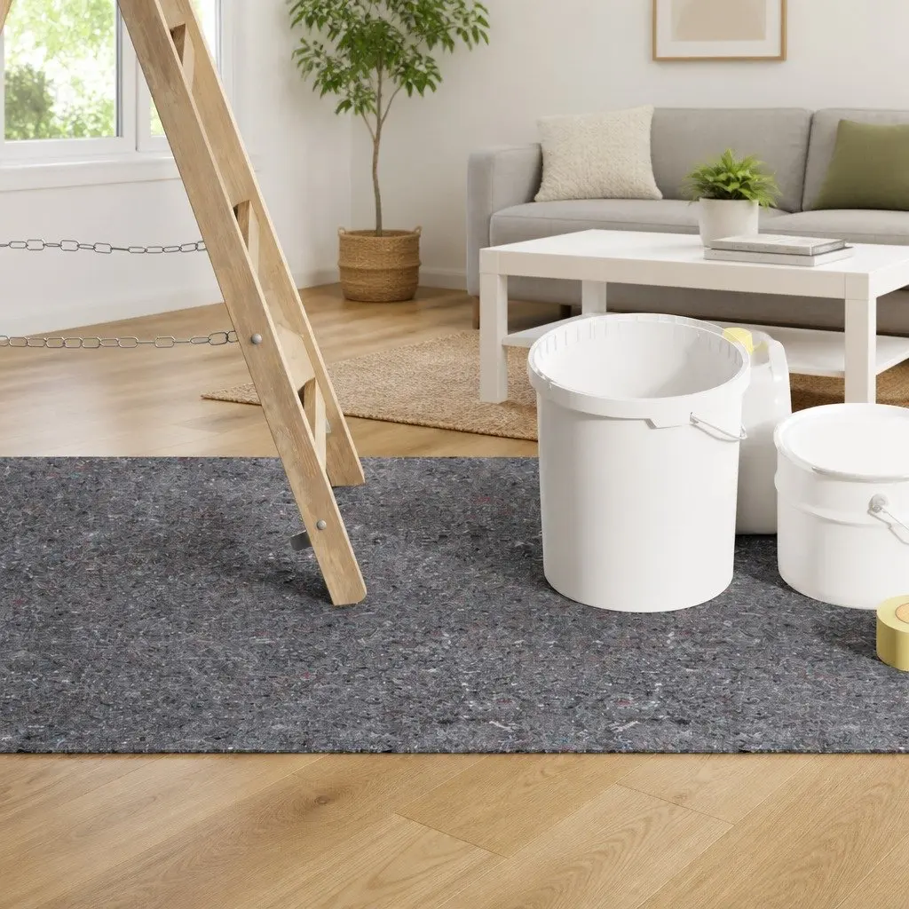 Painter Fleece Floor Protection Roll Grey 50m x 1m Non-slip Water-resistant