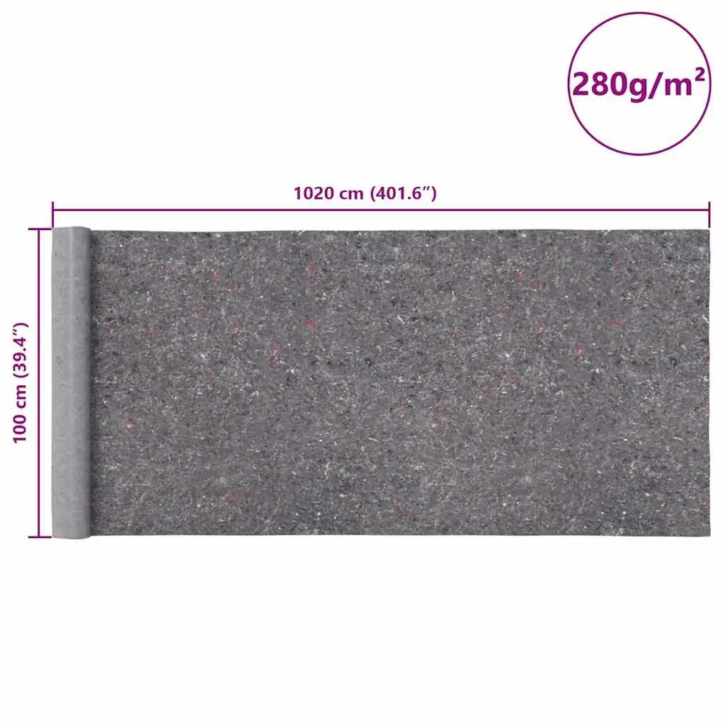 Painter Fleece Grey 10m x 1m Non-slip Water-resistant Floor Protection Cover