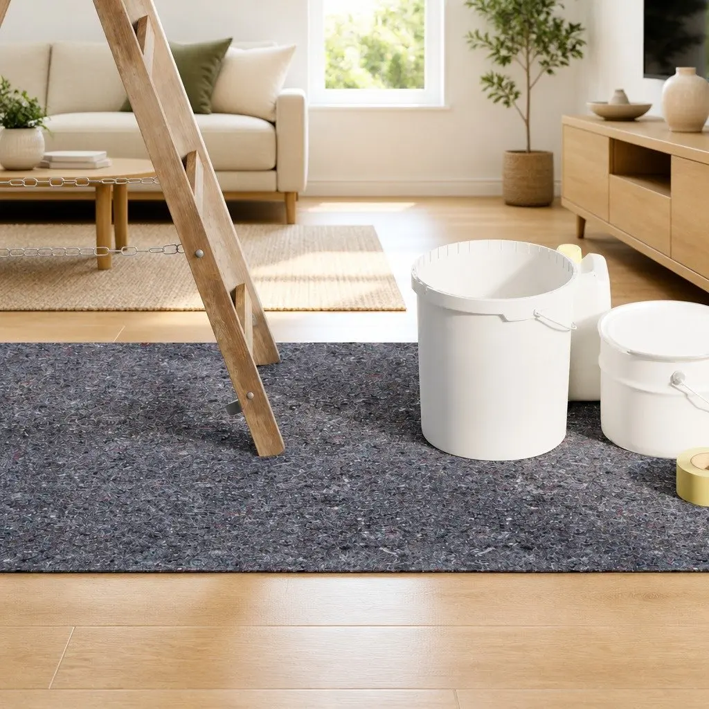 Painter Fleece Grey 25m Non-slip Floor Protection Cover Dust Paint Guard