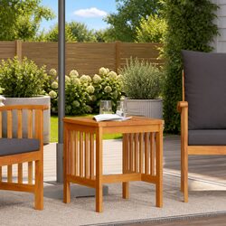 Compact Solid Acacia Outdoor Side Table