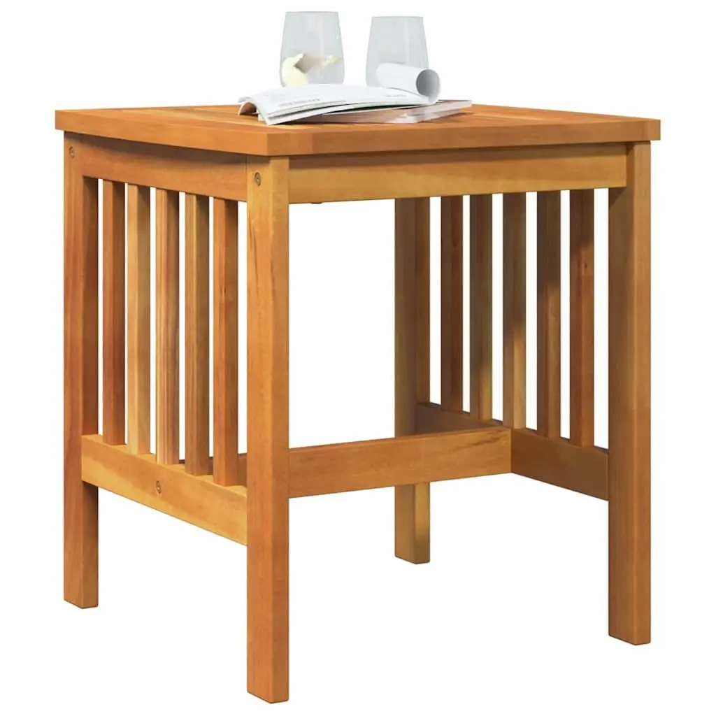 Outdoor Side Table Brown Solid Acacia Wood Oiled Finish