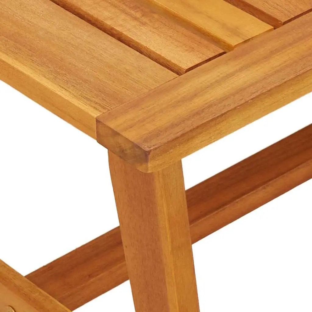 Solid Acacia Wood Coffee Table Natural Brown Outdoor Furniture Oil Finish