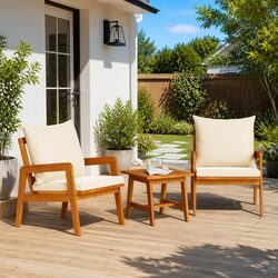 Compact and Stylish 3-Piece Acacia Bistro Set
