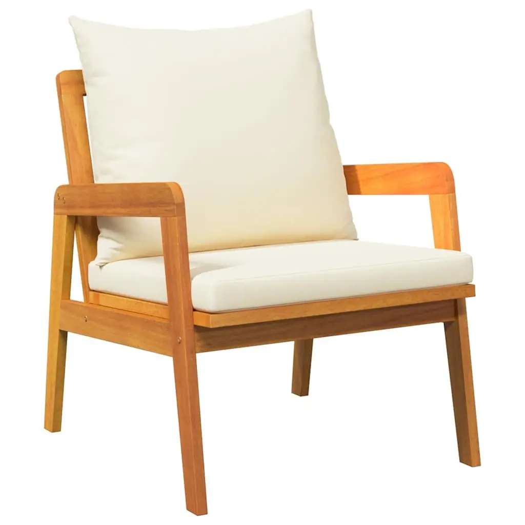 Outdoor Bistro Set 3 Pieces Brown Acacia Wood Garden Furniture with Cushions