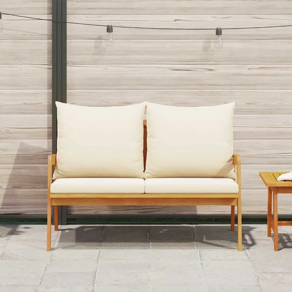 Garden Bench Brown Solid Acacia Wood Oiled Outdoor Seating
