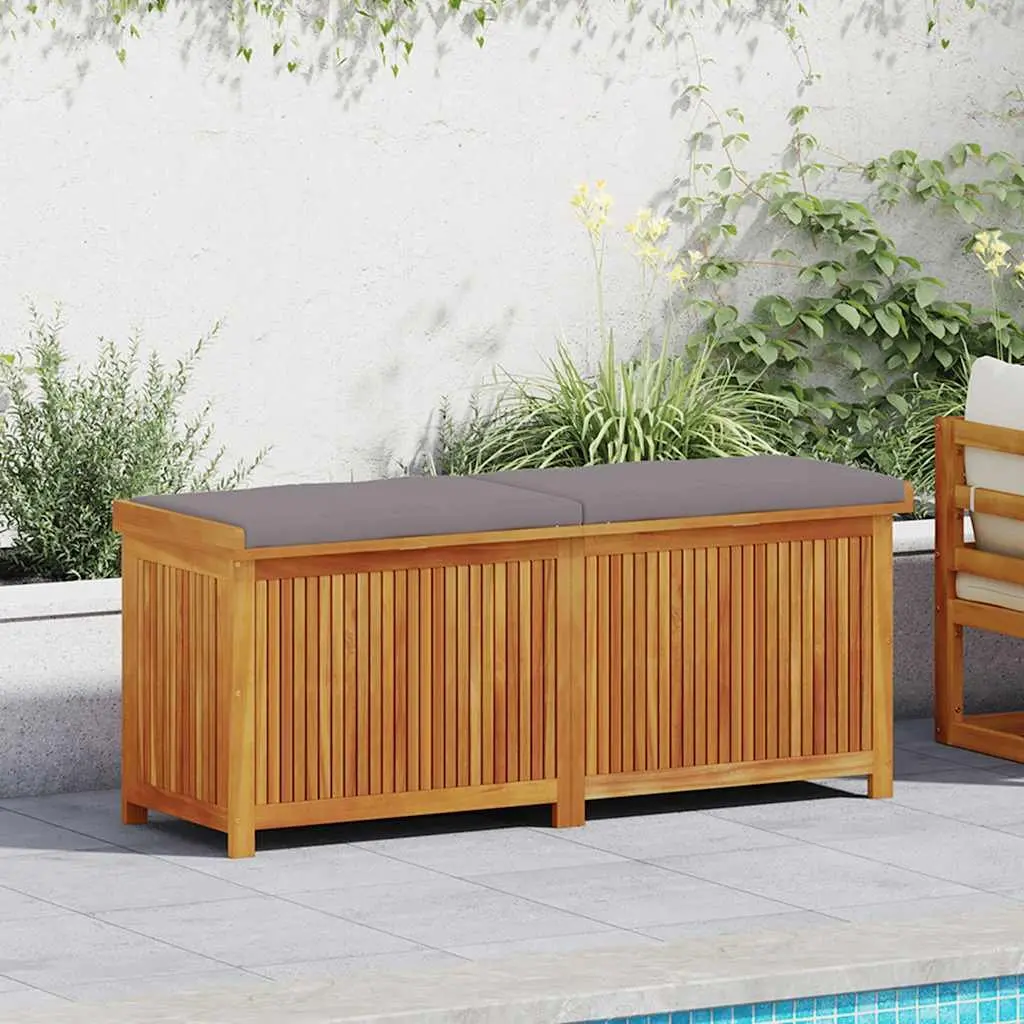 Outdoor Cushion Storage Box Brown 150x50x60.5cm Solid Acacia Wood Weather-resistant Frame