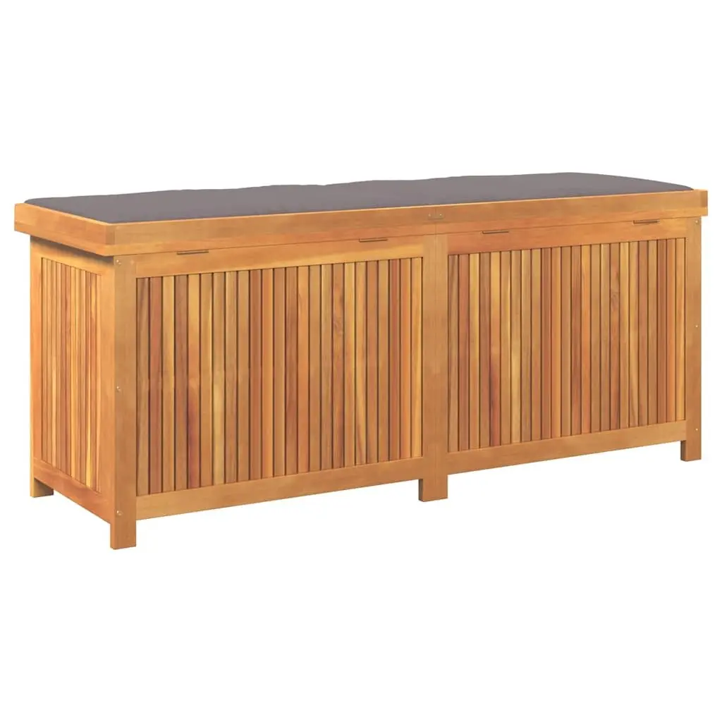 Outdoor Cushion Storage Box Brown 150x50x60.5cm Solid Acacia Wood Weather-resistant Frame