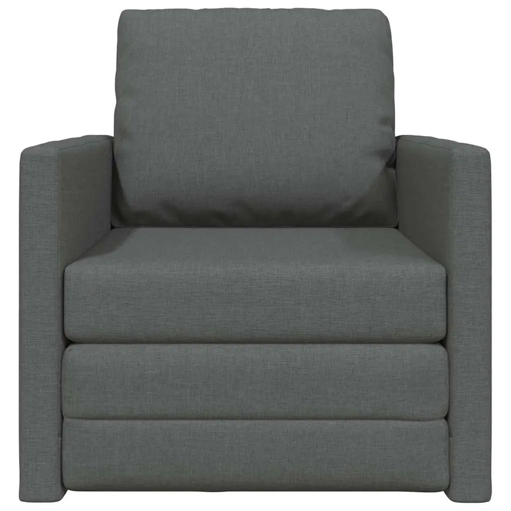 Floor Sofa Bed 60cm Grey Fabric Modern Minimalist Lounge Guest Sleeping
