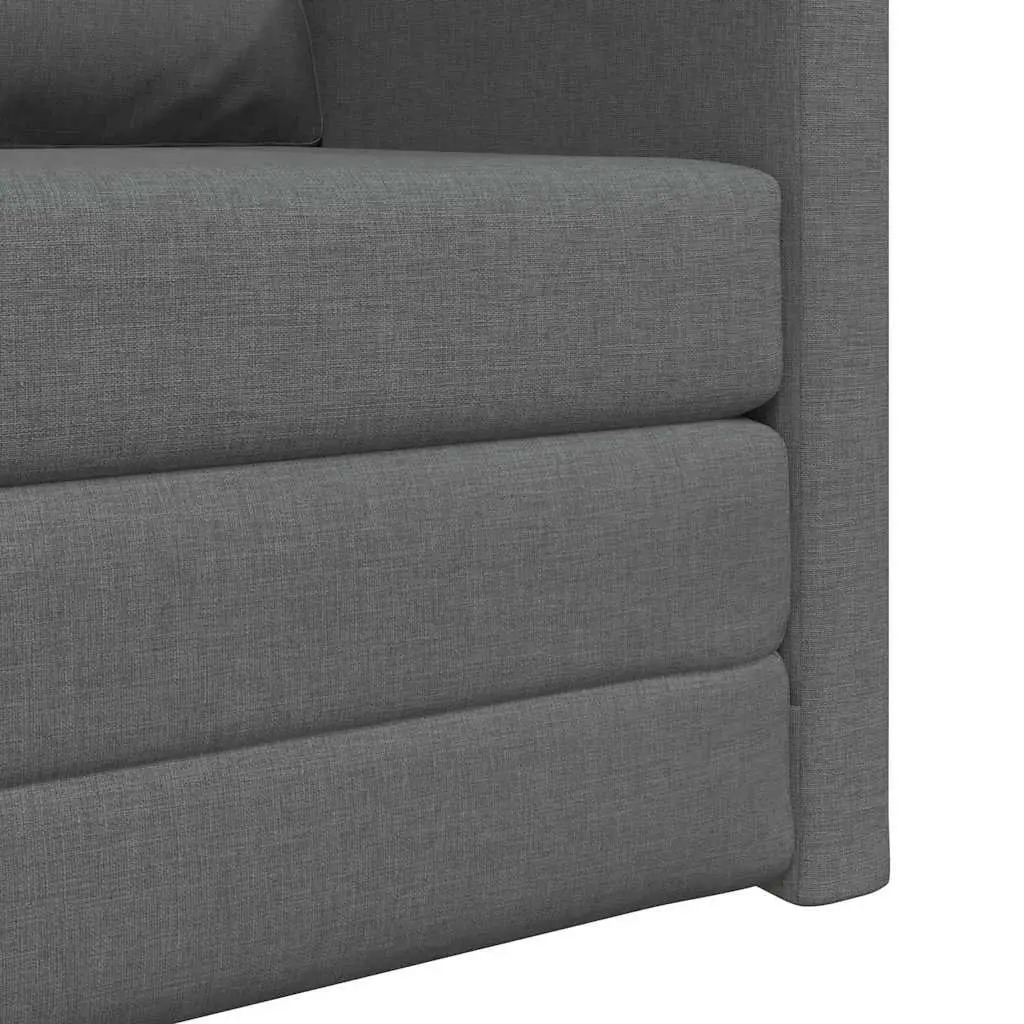 Floor Sofa Bed 60cm Grey Fabric Modern Minimalist Lounge Guest Sleeping