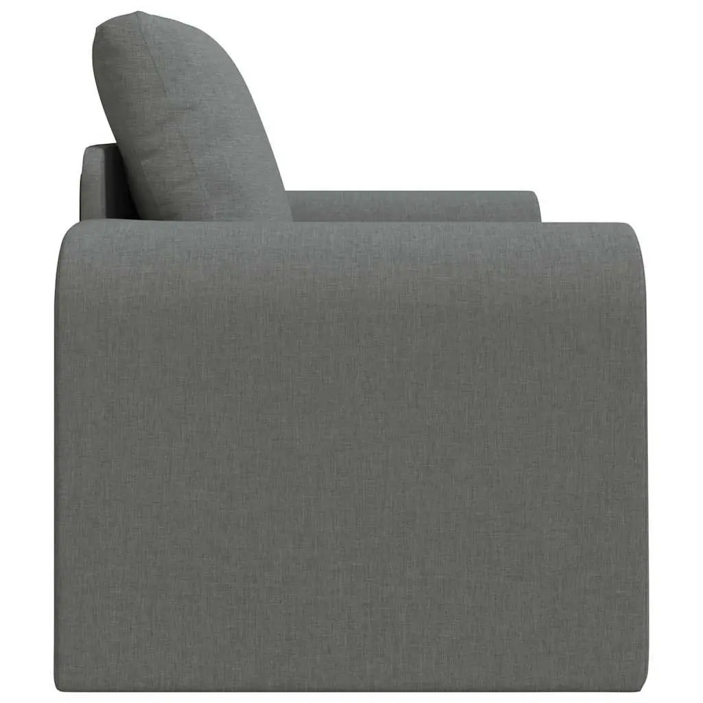 Sofa Bed Grey Convertible Fabric Manual Adjustment for Living Room