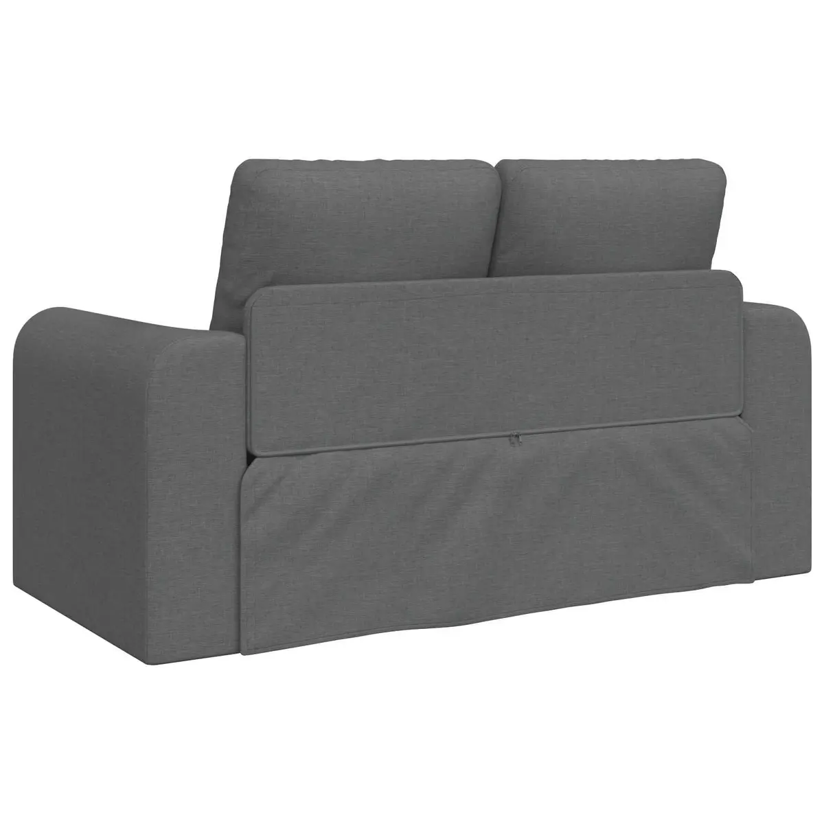 Convertible Sofa Bed Grey Fabric Compact Manual Adjustment