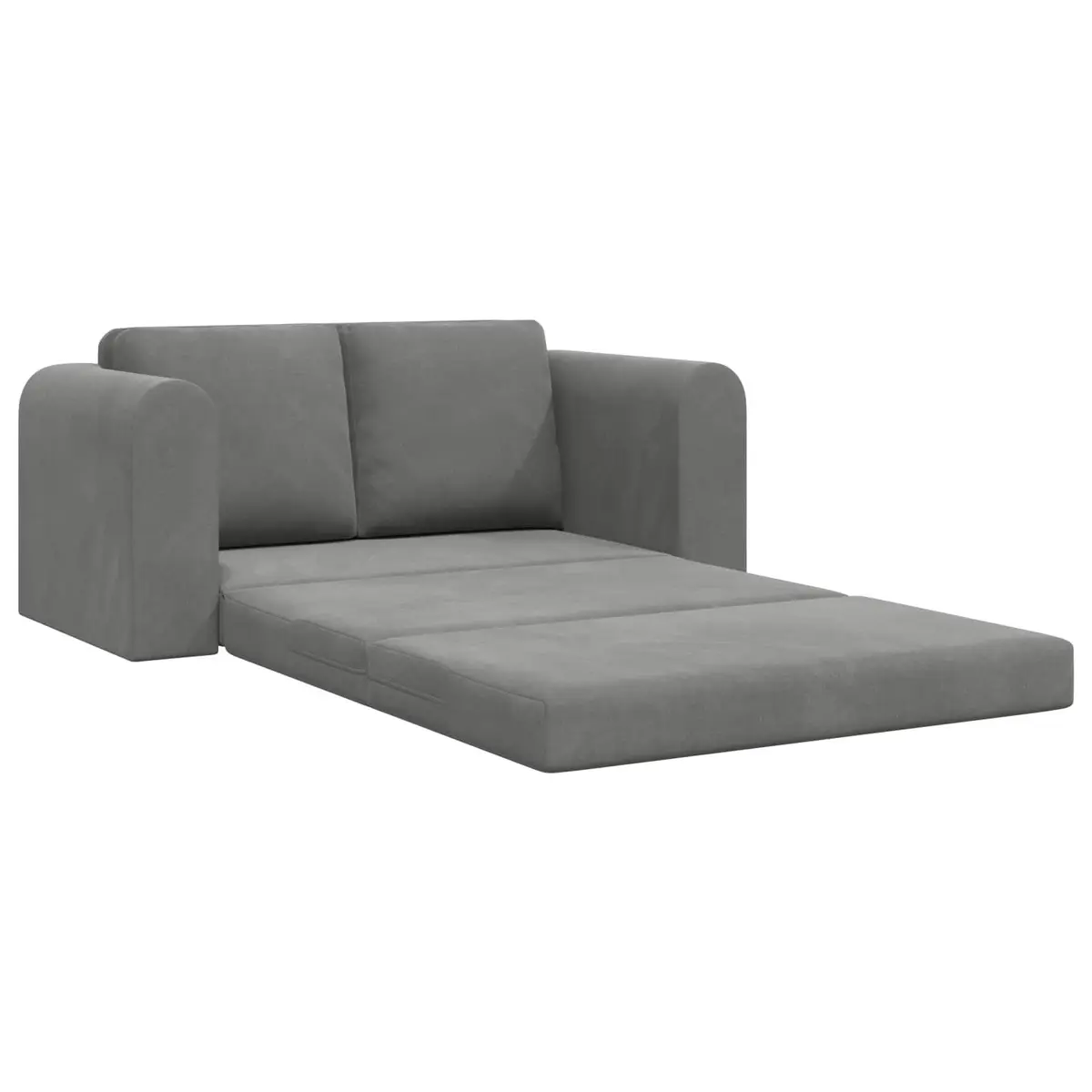 Sofa Bed Grey Velvet 148x71x83cm Convertible Couch Guest Bedroom Modern Living