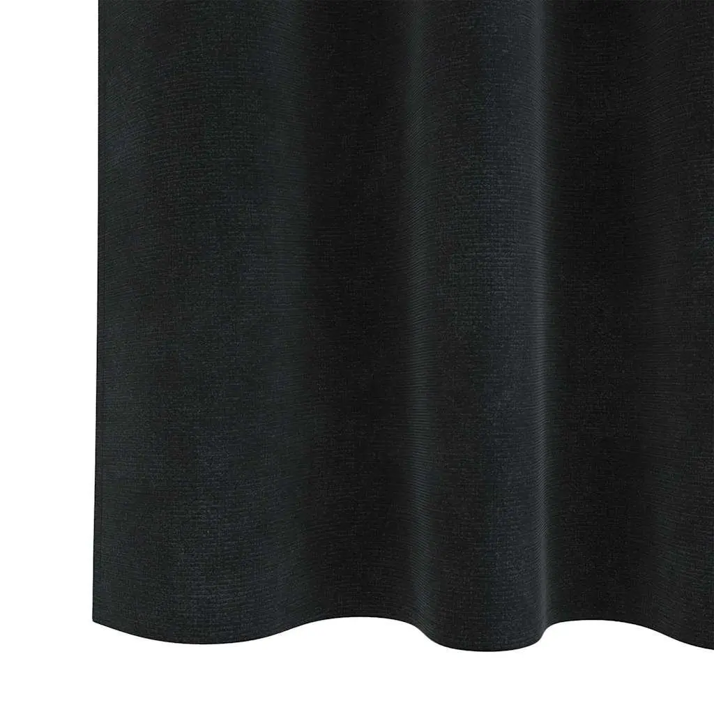 Blackout Curtains Black 140 x 245 cm Velvet Light Blocking Window Drapes 2 Piece Set