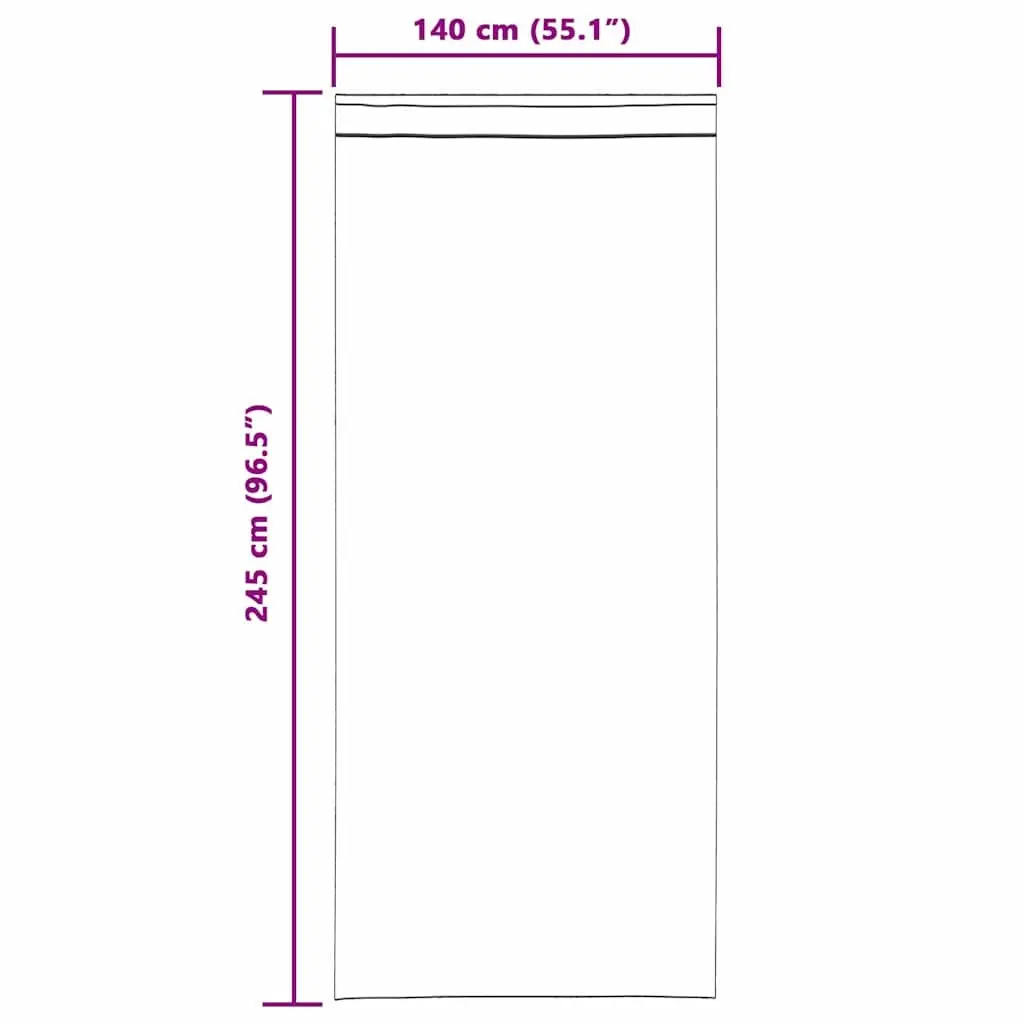 Blackout Curtains Black 140 x 245 cm Velvet Light Blocking Window Drapes 2 Piece Set