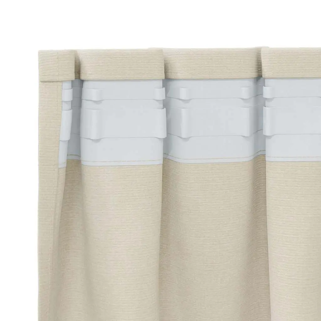 Velvet Curtains Cream 140 x 225 cm Blackout 2 pcs
