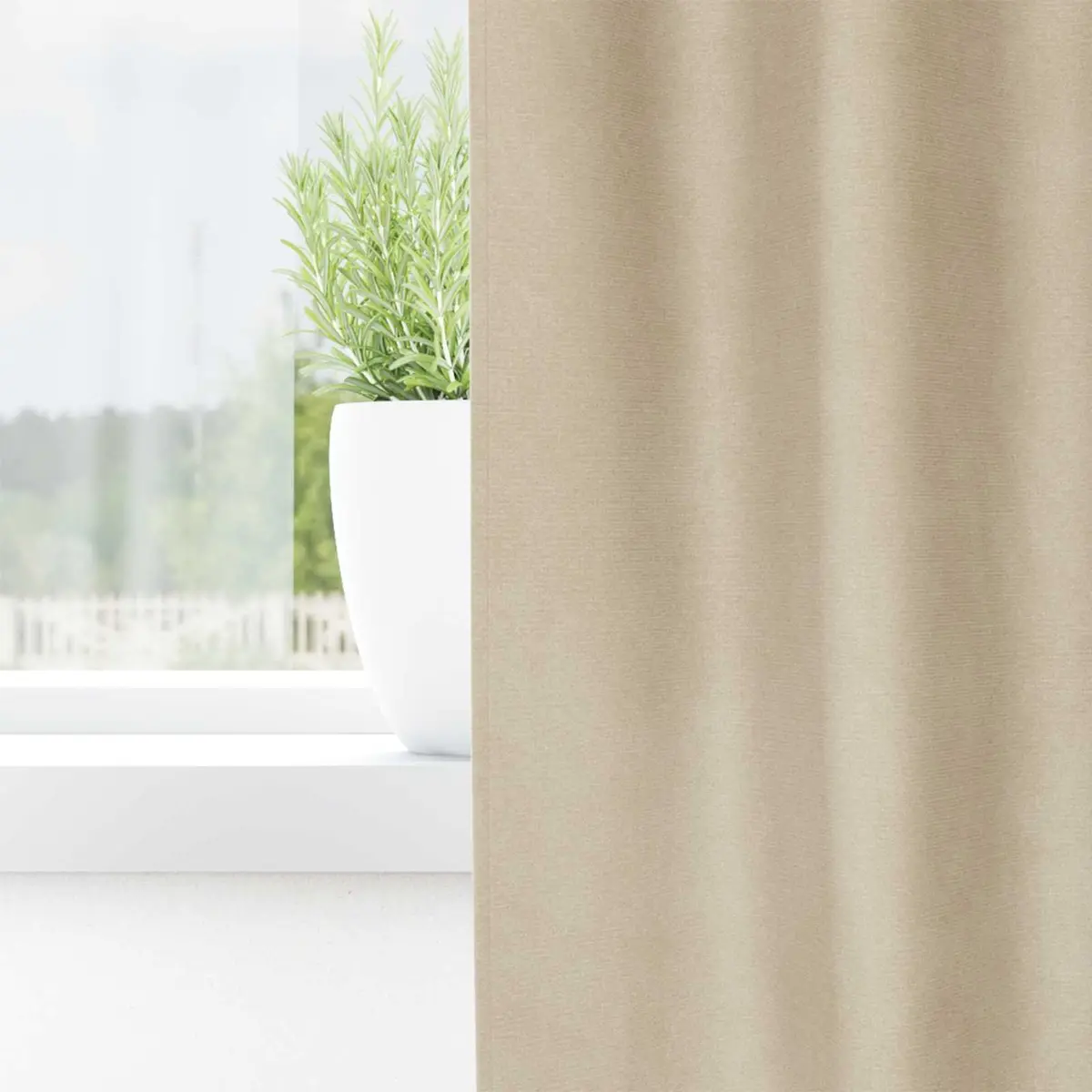 Velvet Curtains Cream 140 x 260 cm Blackout Curtain Panels