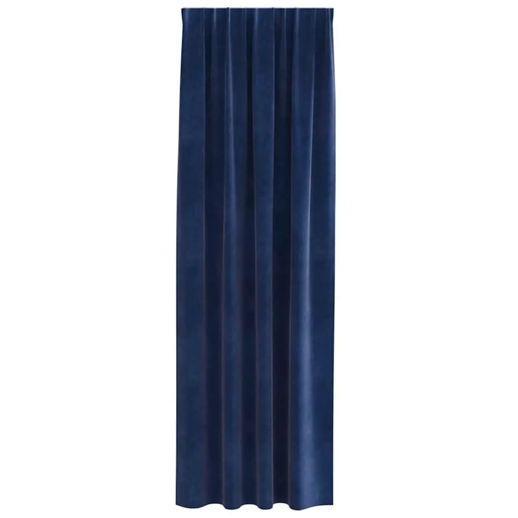 Blackout Curtains Dark Blue 140 x 245 cm Velvet Light Blocking Window Treatment 2 Piece