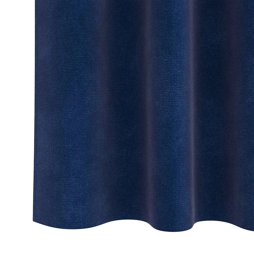Blackout Curtains Dark Blue 140 x 245 cm Velvet Light Blocking Window Treatment 2 Piece
