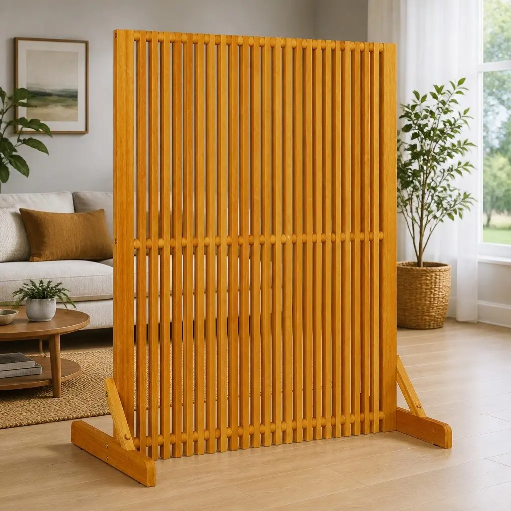 Privacy Screen Room Divider Folding Indoor Outdoor Solid Wood 79.5 x 50 x 110