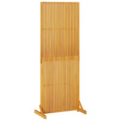 Brown Solid Acacia Folding Privacy Screen for Room Separation