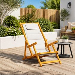 Compact Folding Beach Chair with Armrests and Headrest