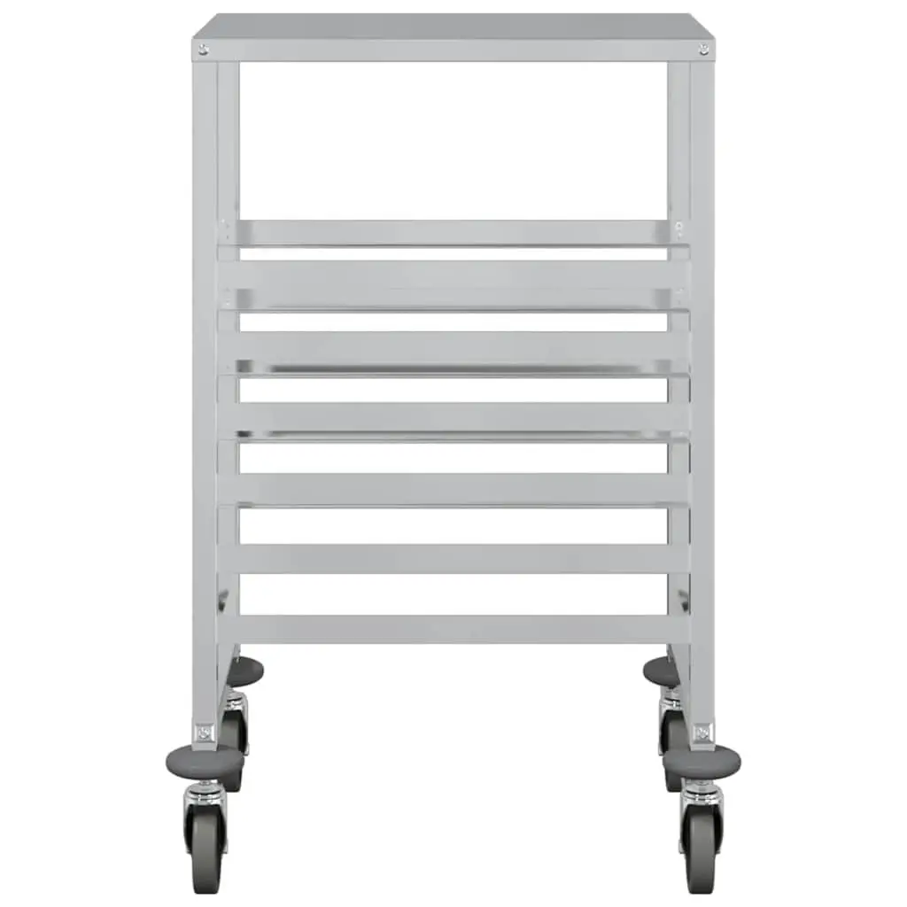 Stainless Steel Kitchen Trolley Silver 39x55x87 cm 6 GN Container Slots
