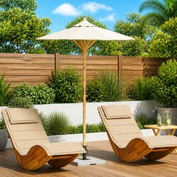 Cream White Round Umbrella: Compact and Effective