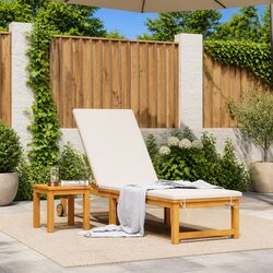Sturdy Acacia Wood Reclining Chair for Outdoors