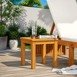 Concise Solid Acacia Wood Square Side Table