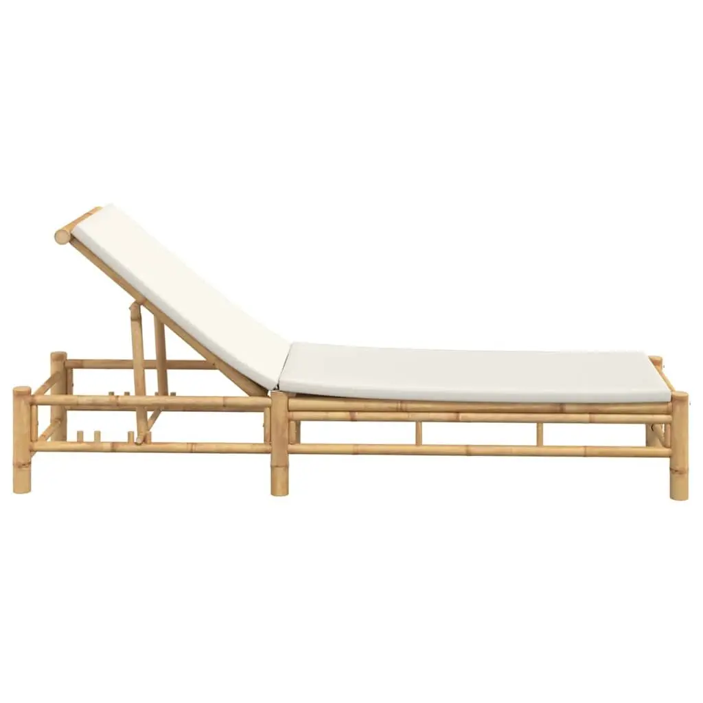 Sun Lounger Brown Adjustable Backrest Cushions Outdoor Garden Patio Furniture