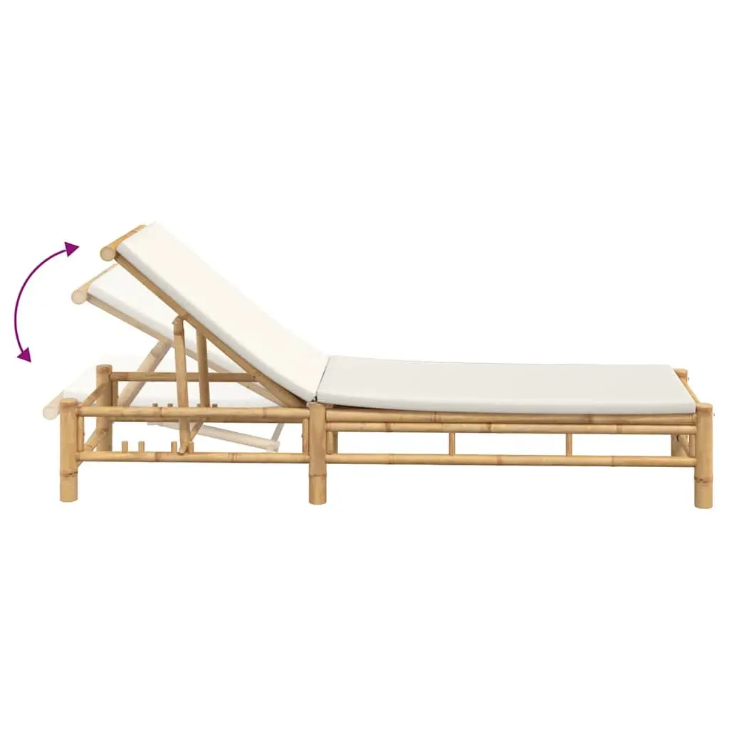 Sun Lounger Brown Adjustable Backrest Cushions Outdoor Garden Patio Furniture
