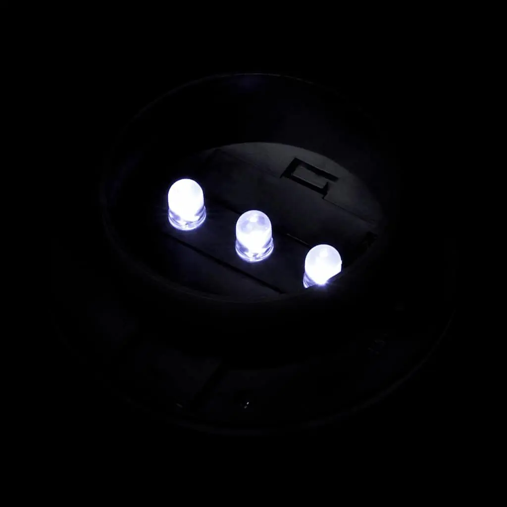 Solar Fence Light Set Black 6 Piece LED Outdoor Auto On Dusk to Dawn