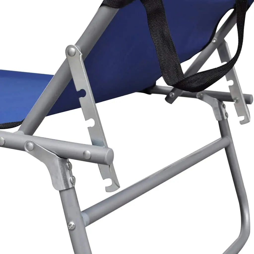 Folding Sun Lounger with Canopy and Backrest