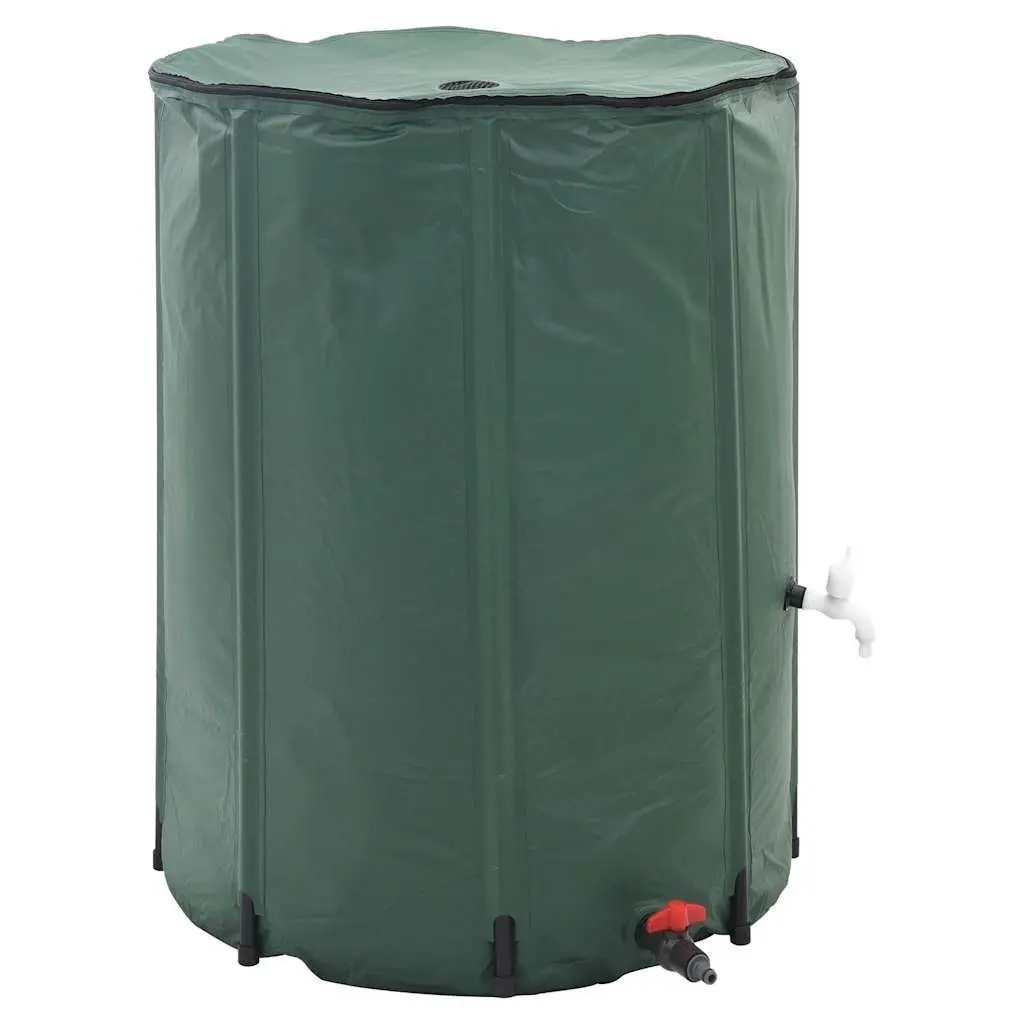 Collapsible Water Tank Green 500L PVC Construction UV Protection Garden Watering Storage System