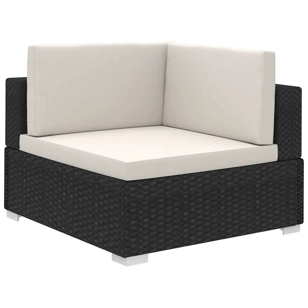 Garden Lounge Set 8 Piece Outdoor Furniture Poly Rattan Black Patio Seating