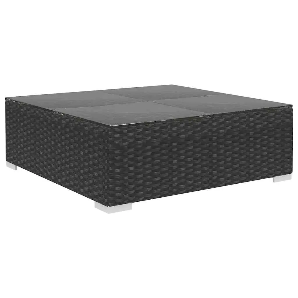 Garden Lounge Set 8 Piece Outdoor Furniture Poly Rattan Black Patio Seating