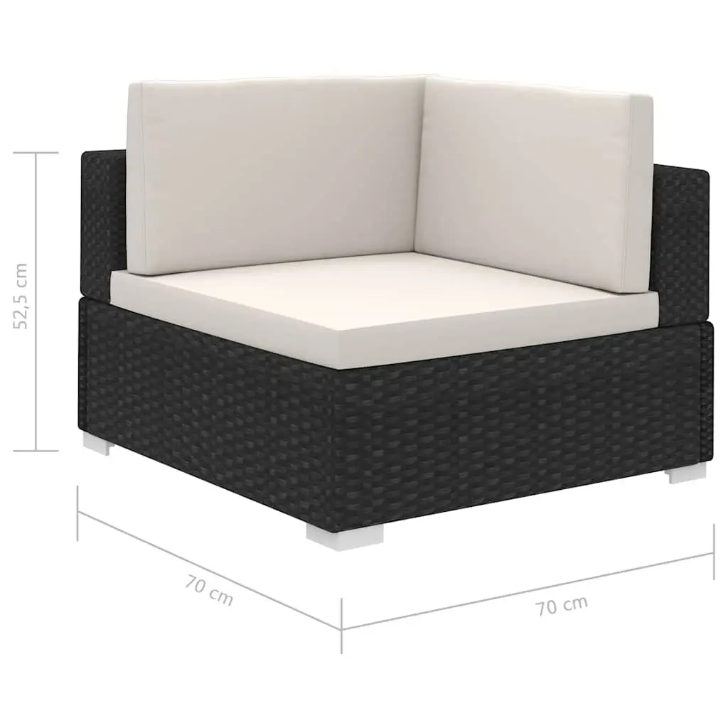 Garden Lounge Set 8 Piece Outdoor Furniture Poly Rattan Black Patio Seating