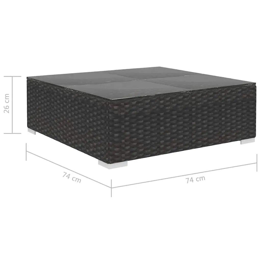Garden Lounge Set 8 Piece Outdoor Furniture Poly Rattan Black Patio Seating