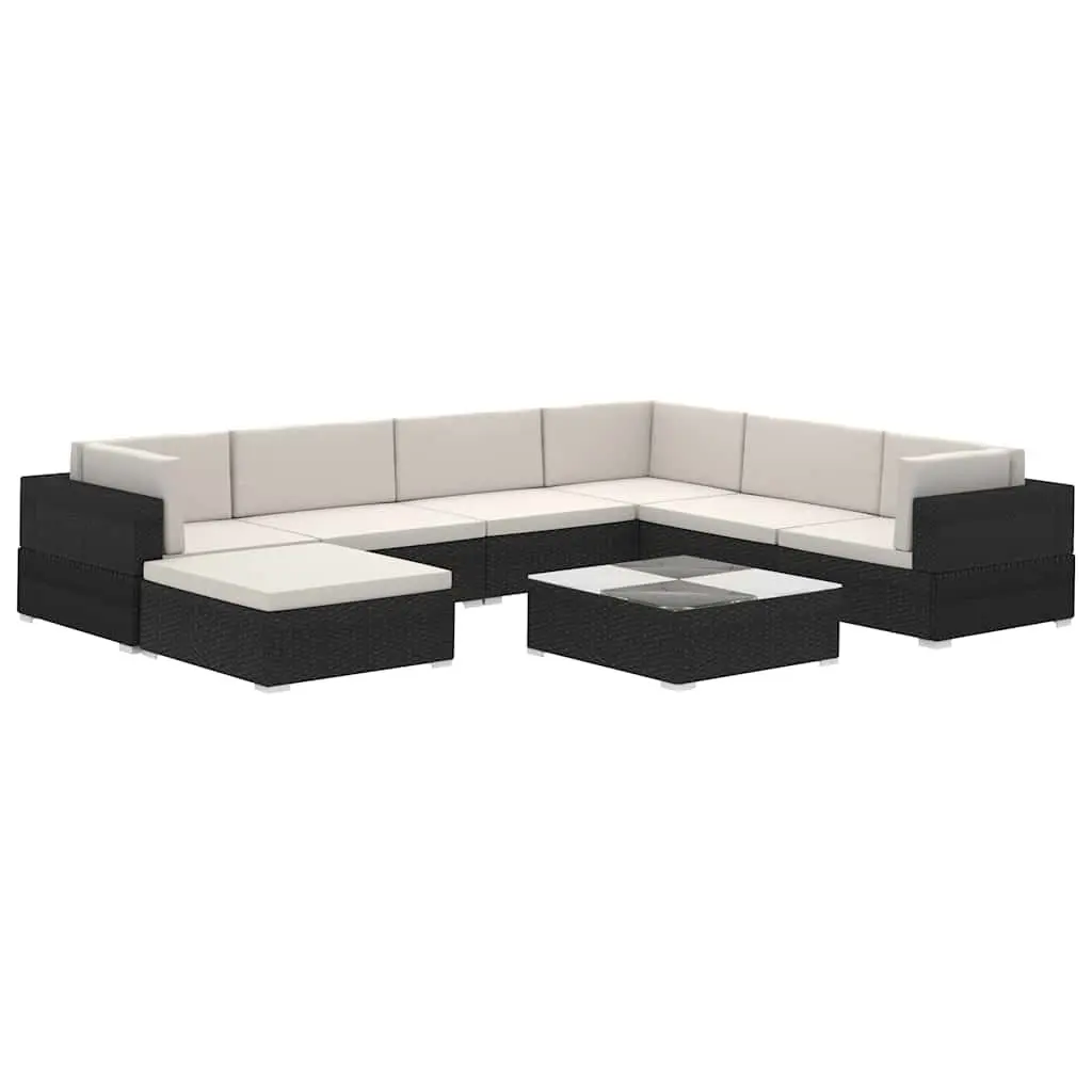 Garden Lounge Set 8 Piece Outdoor Furniture Poly Rattan Patio Seating with