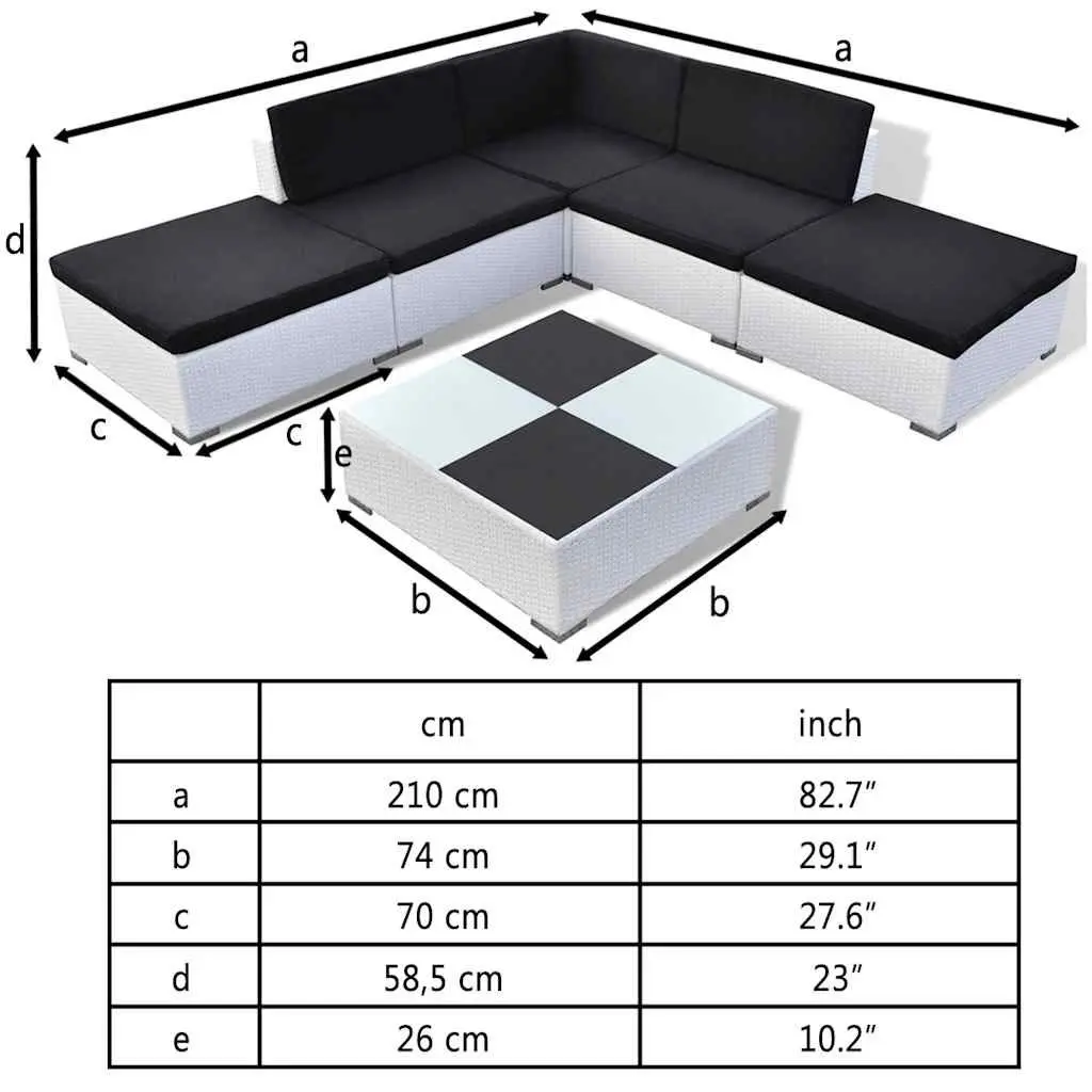 Garden Lounge Set, 6 Pieces
