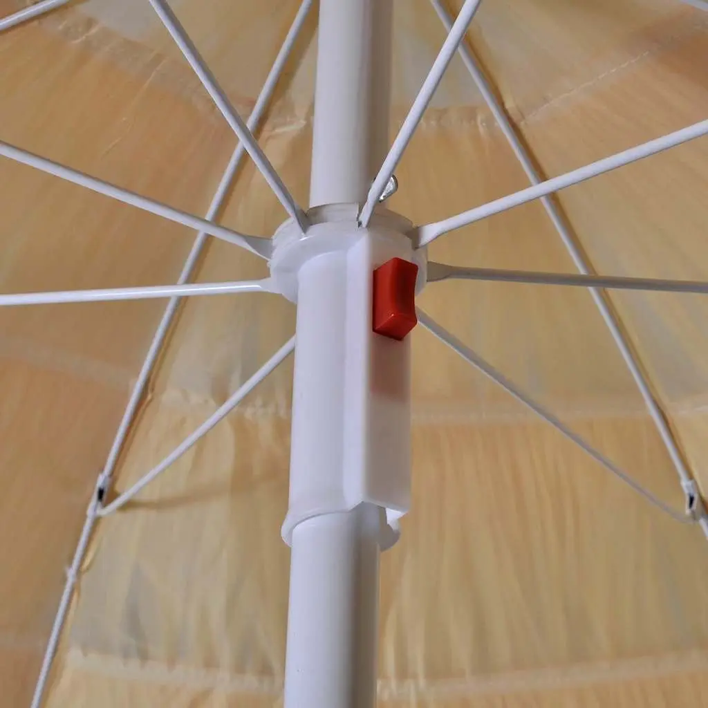 Beach Parasol Beige 1.8m Tilting Outdoor Umbrella Sunshade for Garden Patio Deck