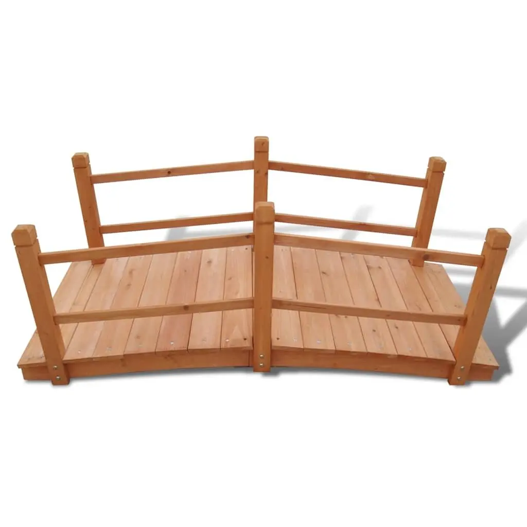 Garden Bridge Brown 140cm Wooden Decorative Structure with Double Handrails