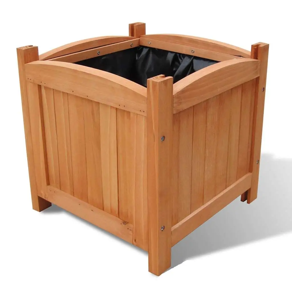 Wooden Raised Garden Bed Planter Brown 30 x 30 x 30 cm Weather-Resistant Solid Wood Construction